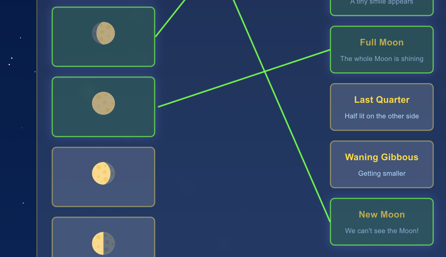 Moon Phase Matching Game