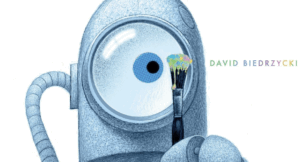 Book cover of "ARTificial Intelligence', a robot holding a paintbrush