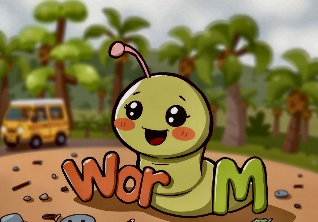 Meet Wormly! Collect Letters, and Spell Words!
