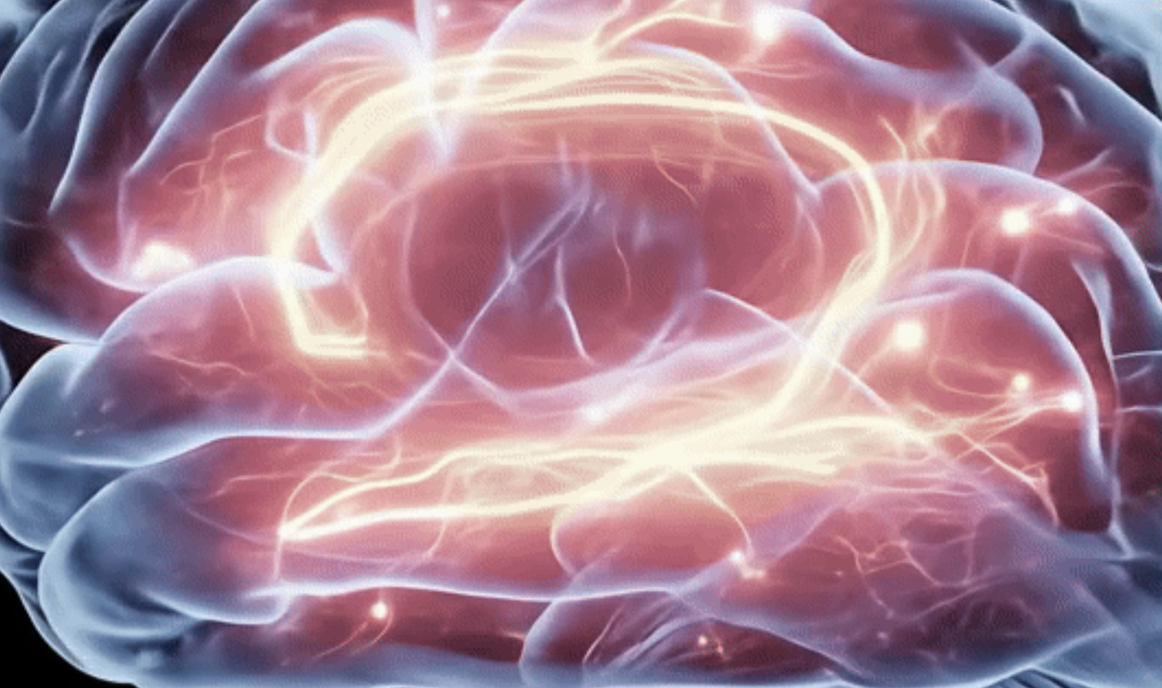 Illuminated human brain showing neural activity