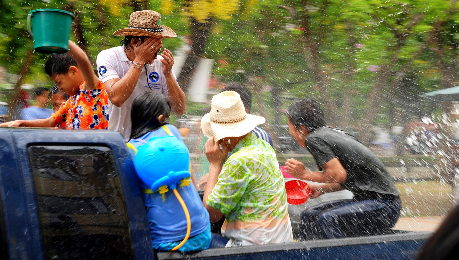 Community water celebration during Songkran festival