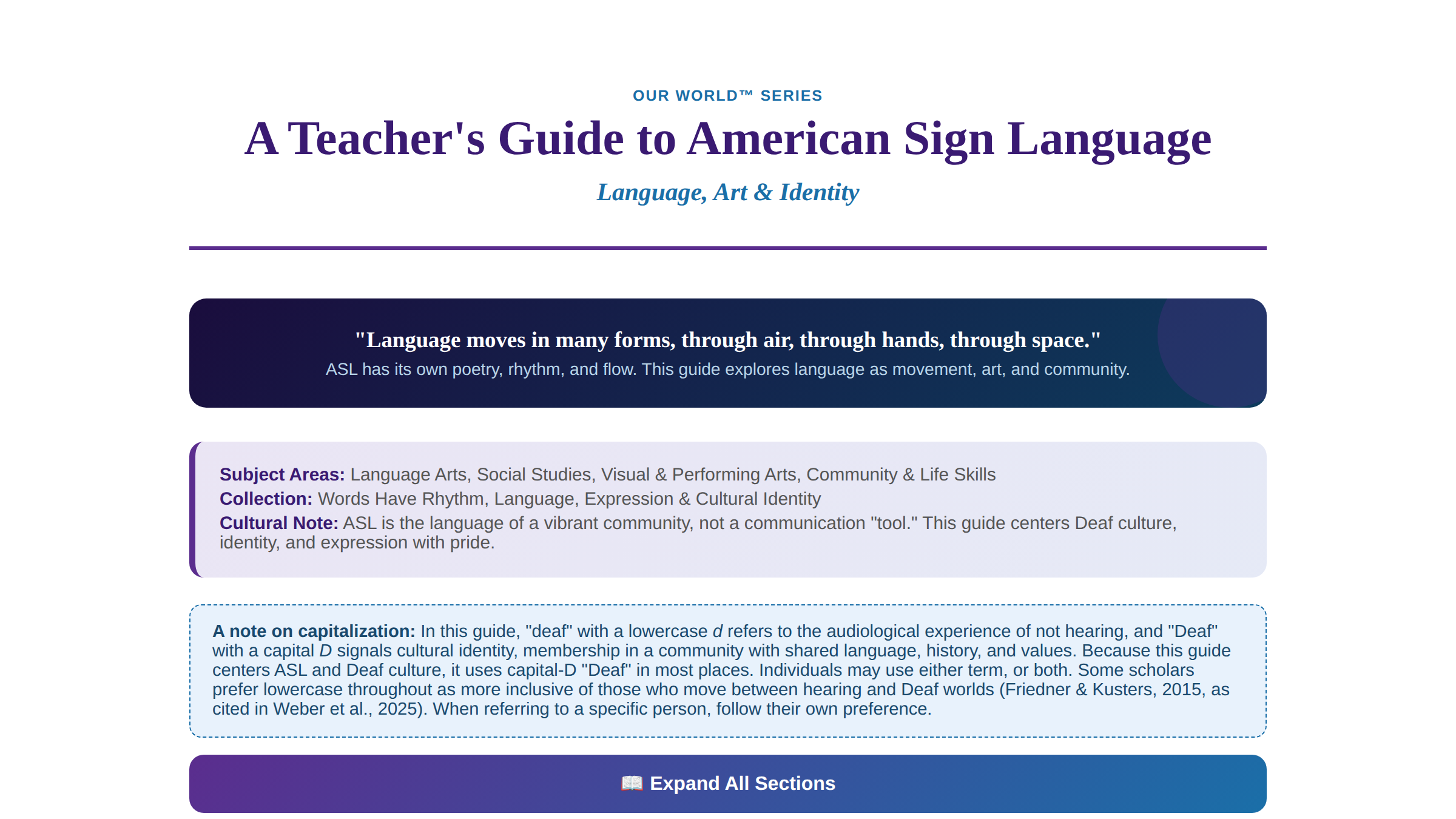A Teacher's Guide to American Sign Language preview screenshot