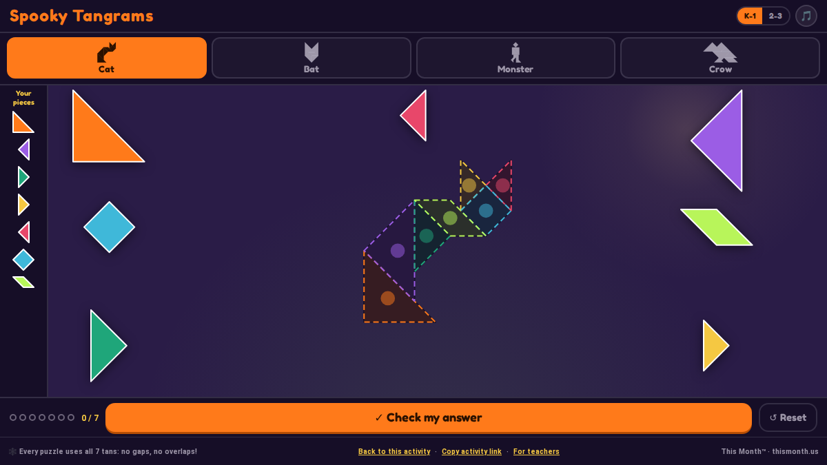 Spooky Tangram Geometry Challenge preview screenshot