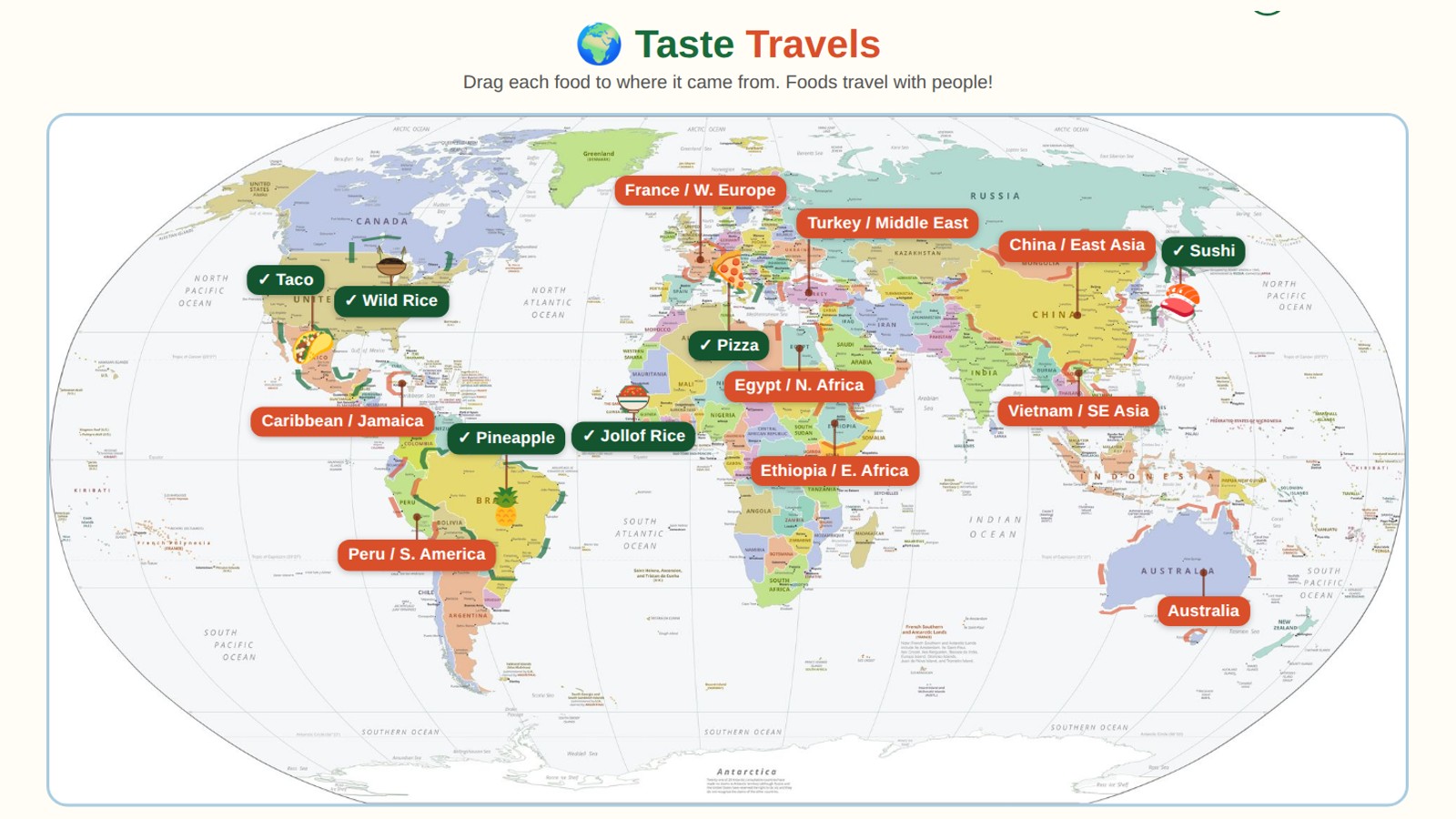 Taste Travels Game Preview screenshot